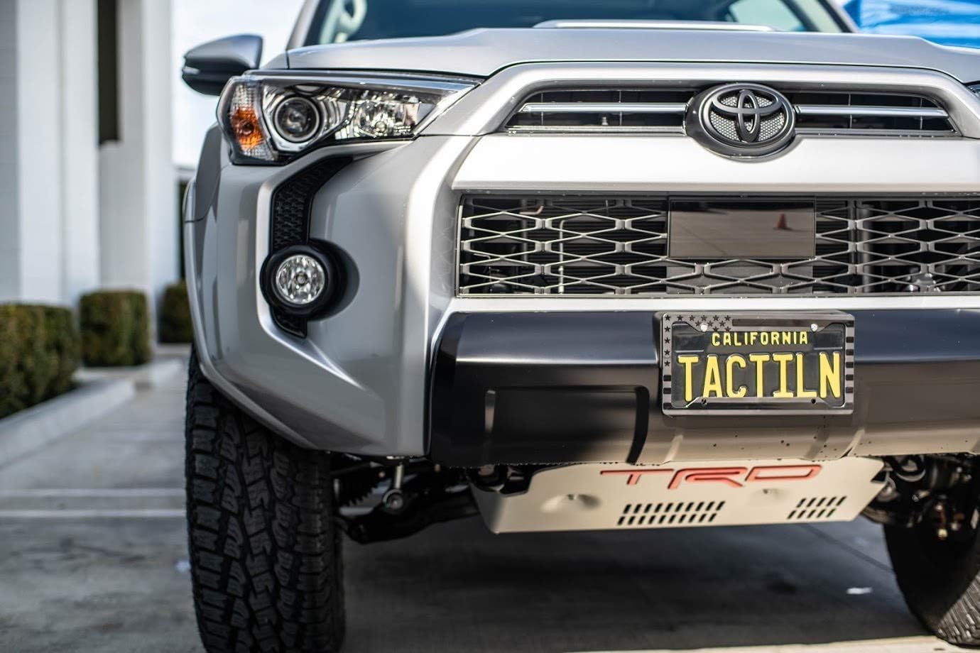 TACTILIAN lifestyle shot on an SUV illustrating subdued patriotic styling