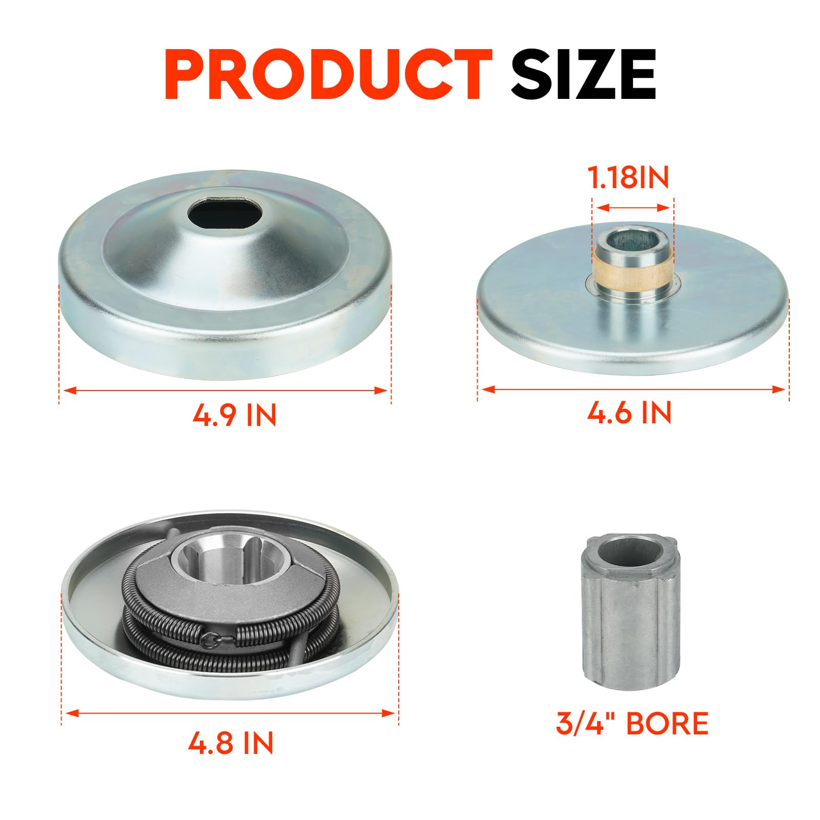 TadaMark close-up of 3/4 inch bore and 3/16 inch keyway for accurate fit