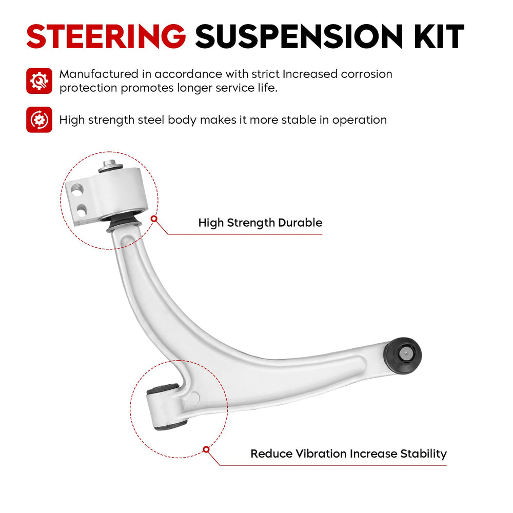 TadaMark left control arm close-up showing high-strength steel and fitment advantages