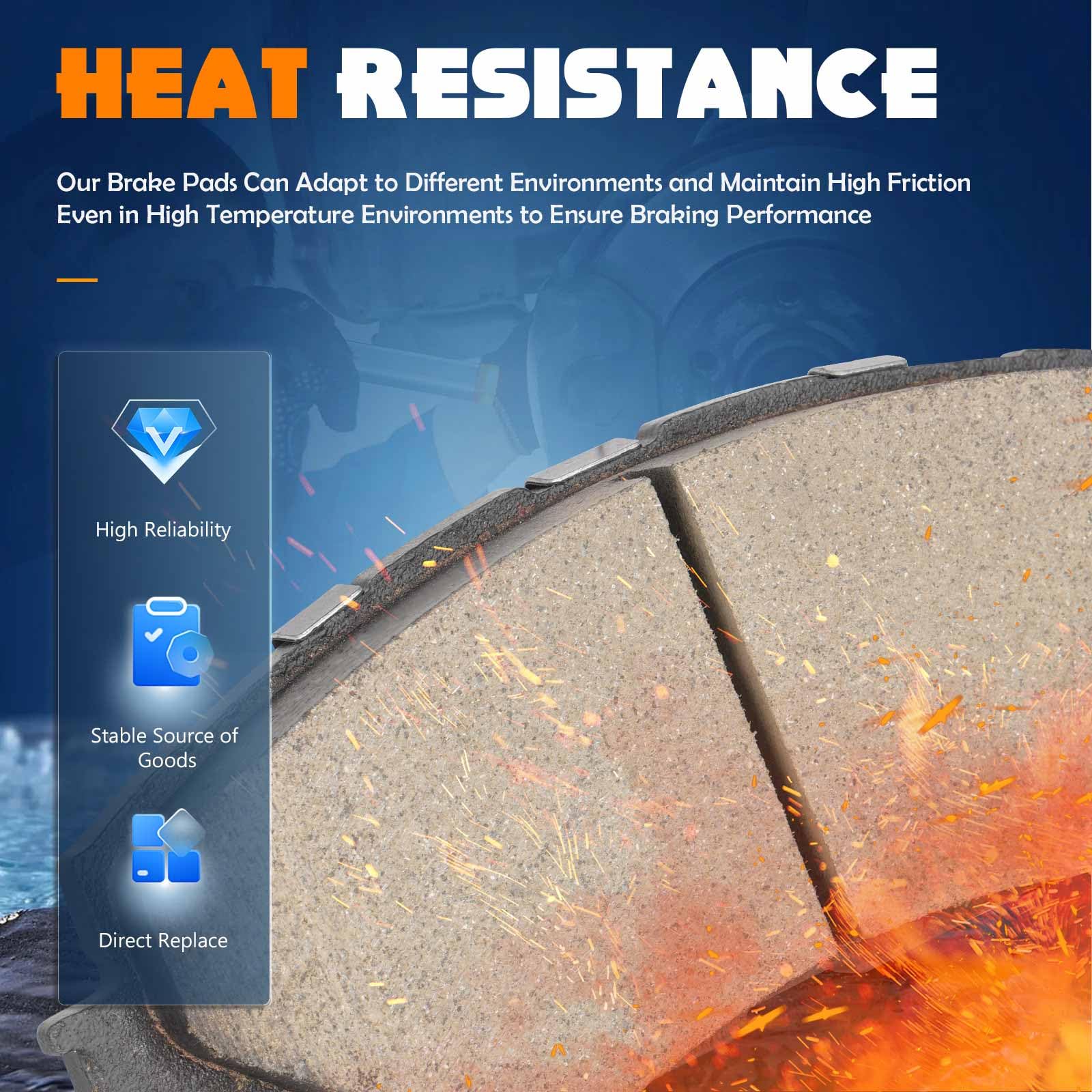 TadaMark pad friction surface closeup highlighting ceramic texture and consistent contact