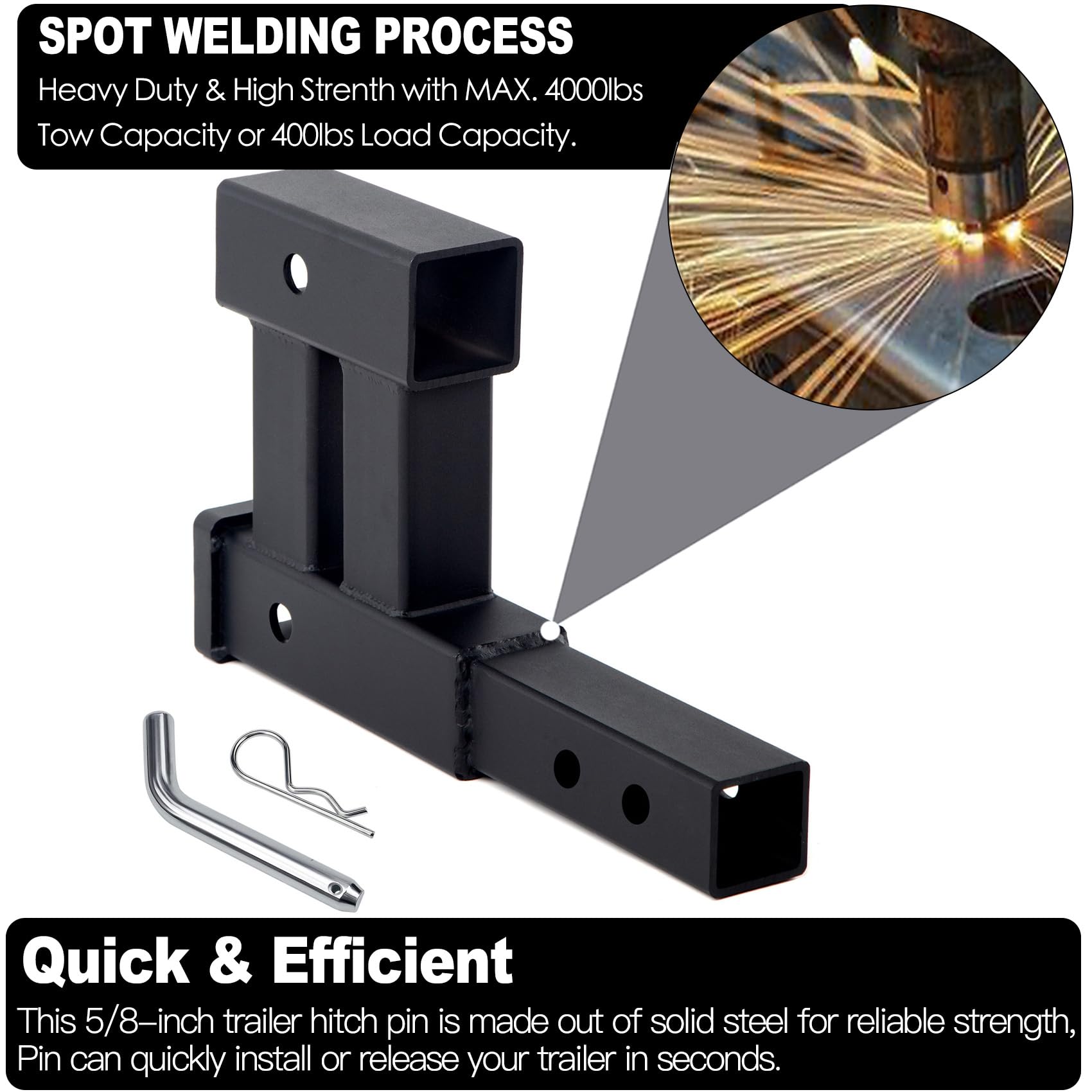 Taelakeni closeup of welds and black powder coat for corrosion resistance
