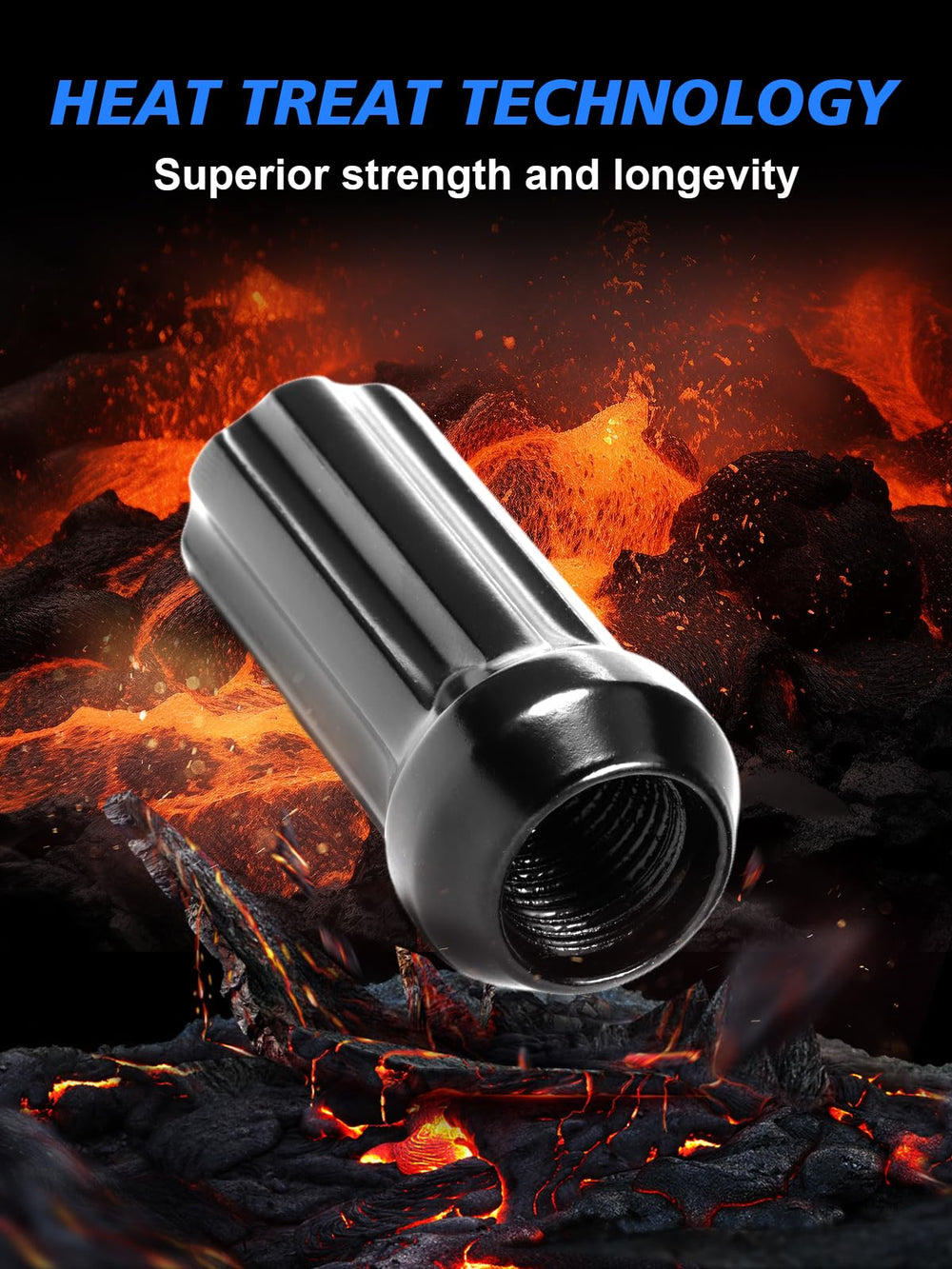 TAGMORE detailed view of lug nut threads showing precision machining benefit