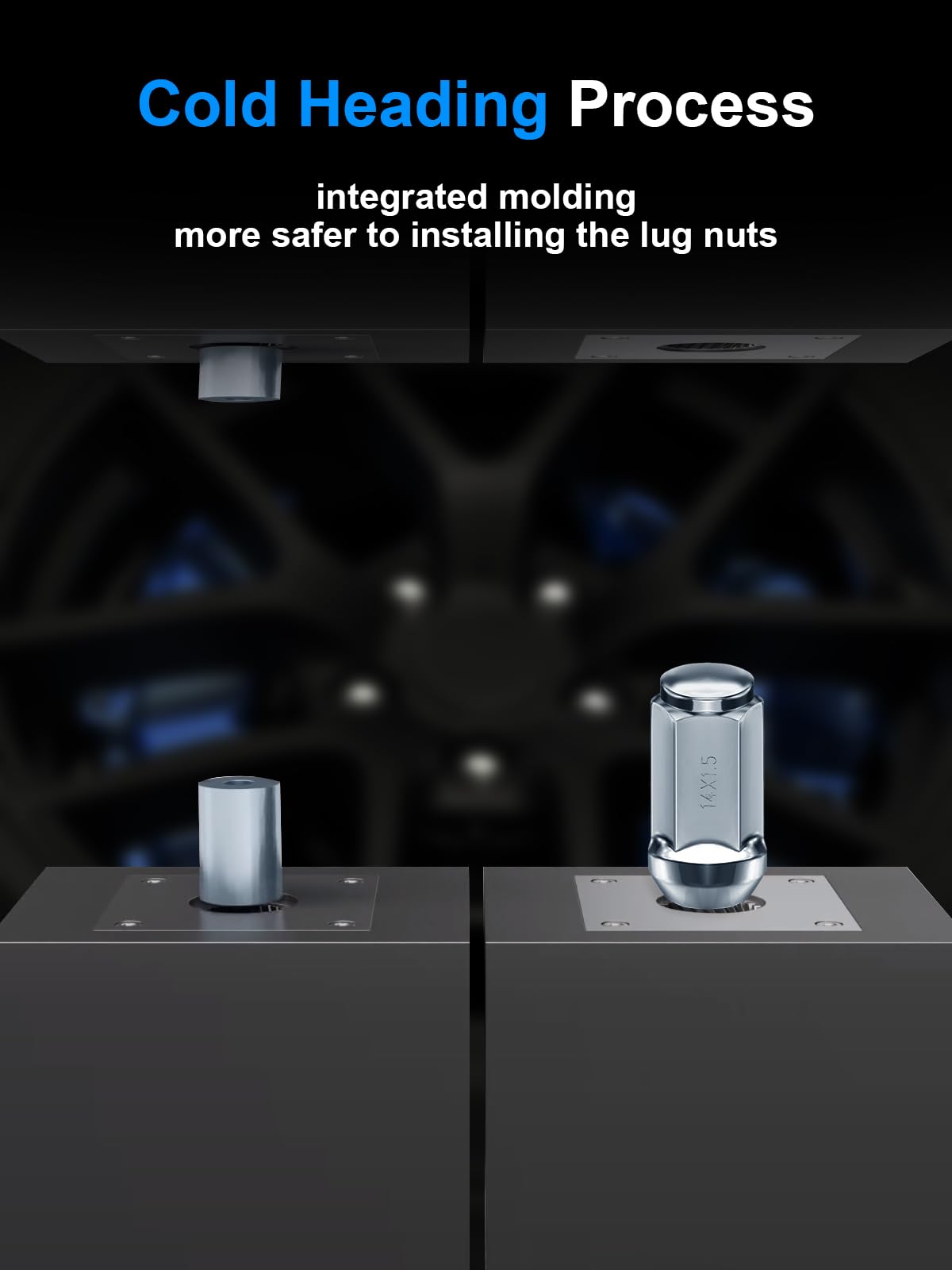TAGMORE lug nut installed on a truck wheel demonstrating correct seating benefit