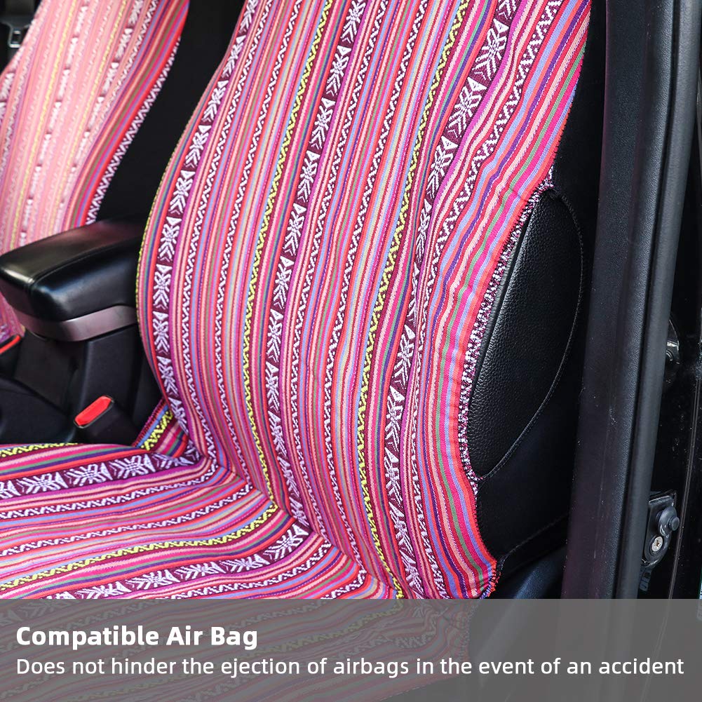 TAGMORE Baja stripe pattern detail highlighting colorful saddle-blanket design