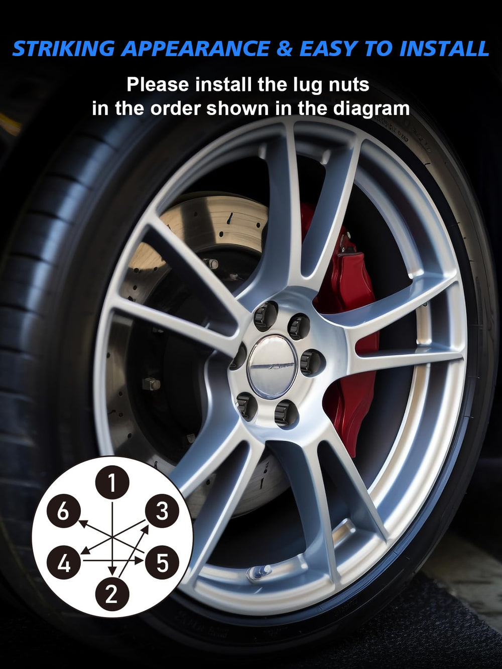 TAGMORE lug nut next to ruler showing 2 inch height and size verification benefit