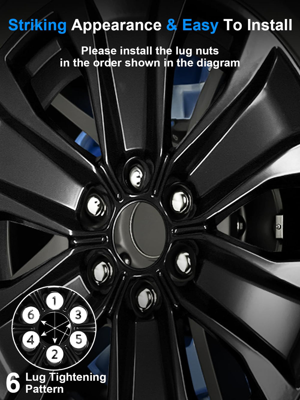 TAGMORE full 24-piece layout showing complete set for replacing all wheel nuts benefit