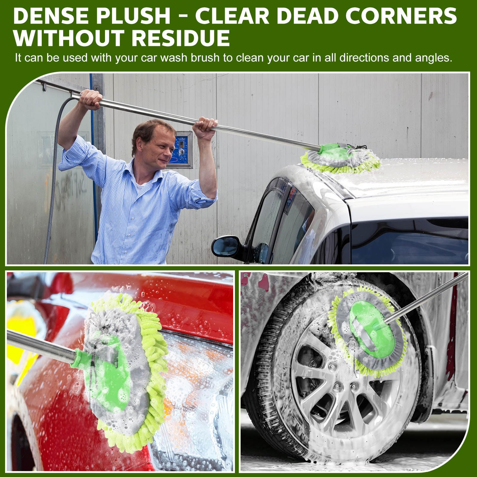 Tallew mitt wiping a car window showing streak-free glass cleaning benefit