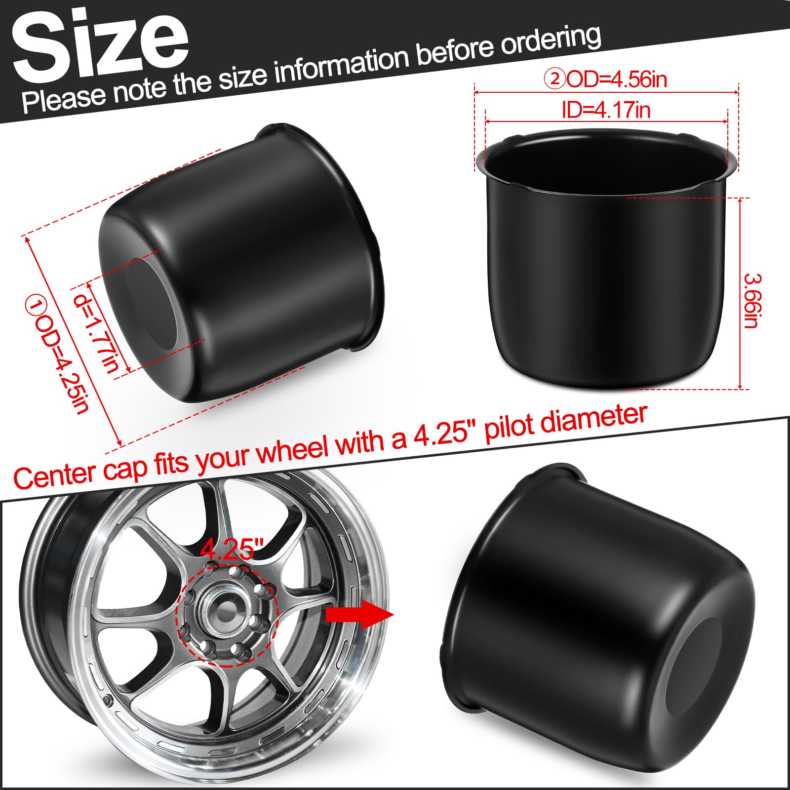 Tallew side profile showing cap depth and secure fit for hub protection