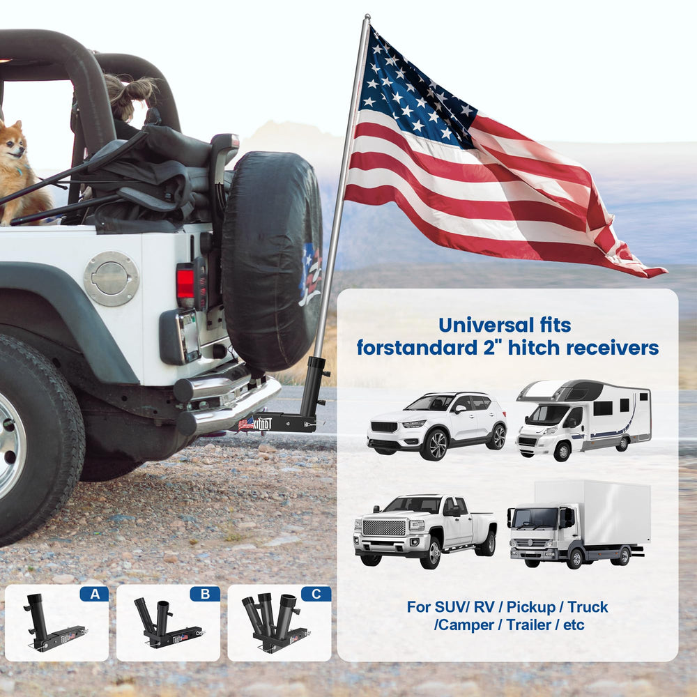 tanfix assembled with flag flying in wind showing secure outdoor use
