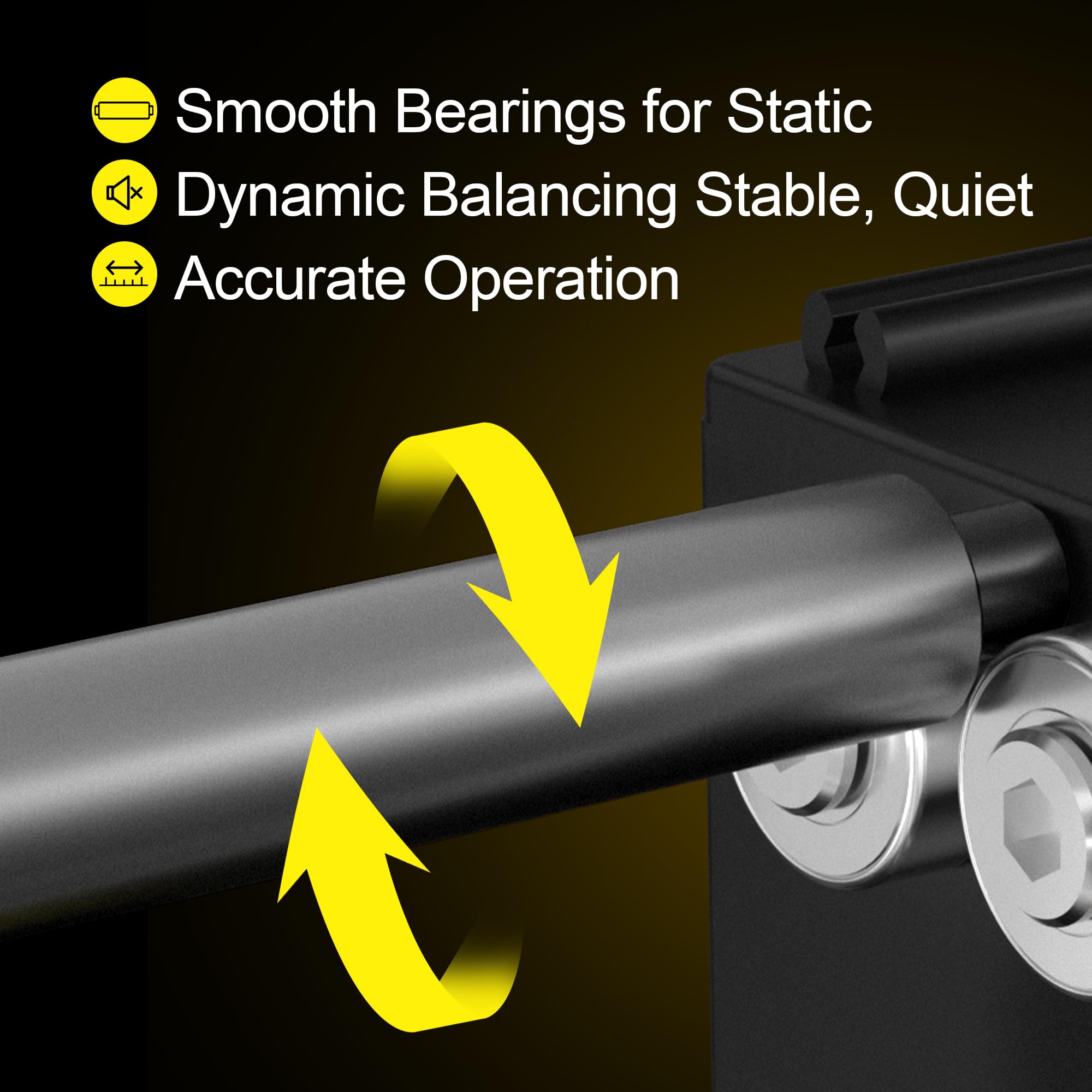 Tanfix bearing detail highlighting low-friction spindle for precise dynamic balancing benefit