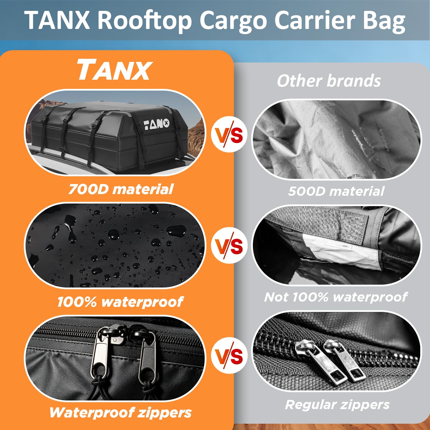 TANX packed inside with suitcases and camping gear maximizing cargo space