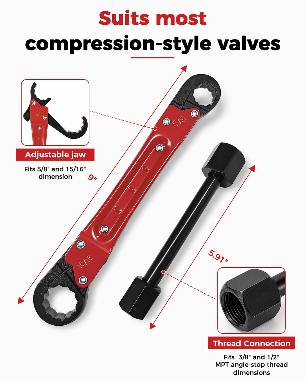 TANYO 1/2 inch compression sleeve puller close-up showing machined tip for damage-free removal