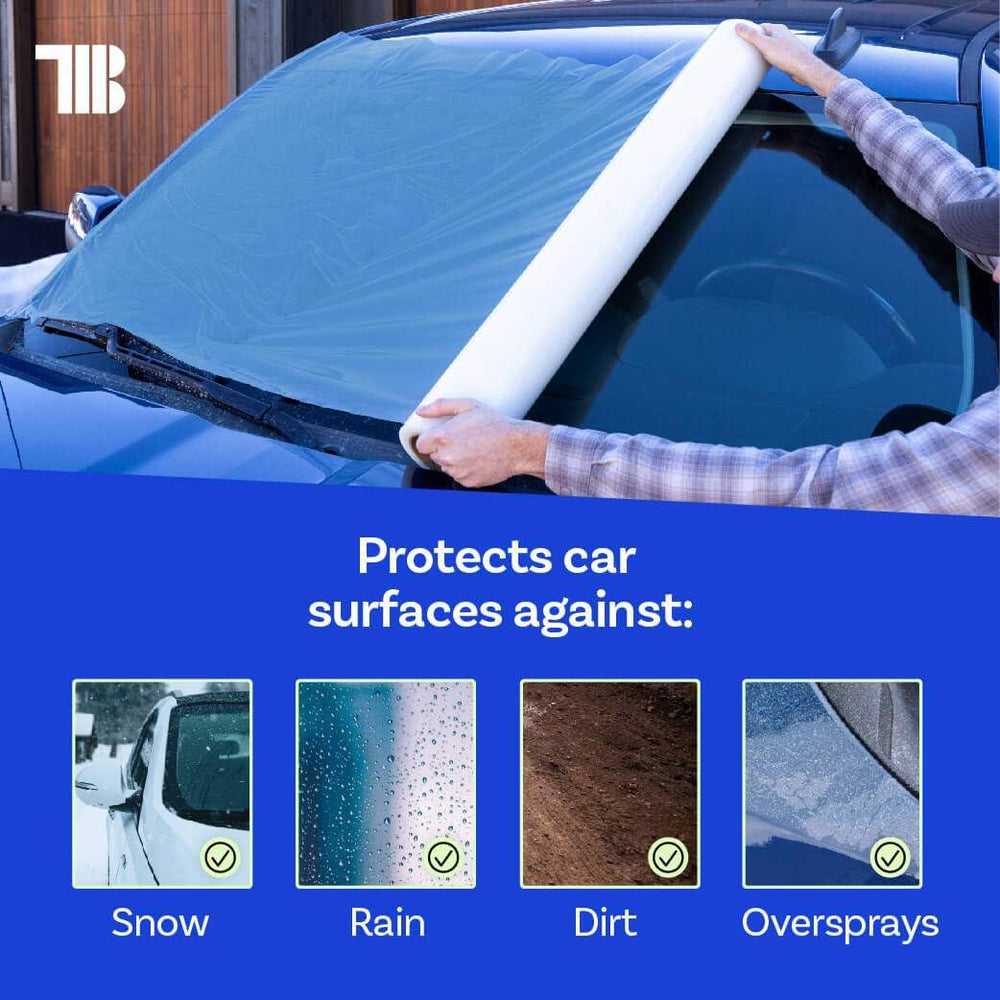 TapeManBlue used by tow crew sealing a vehicle for safe transport