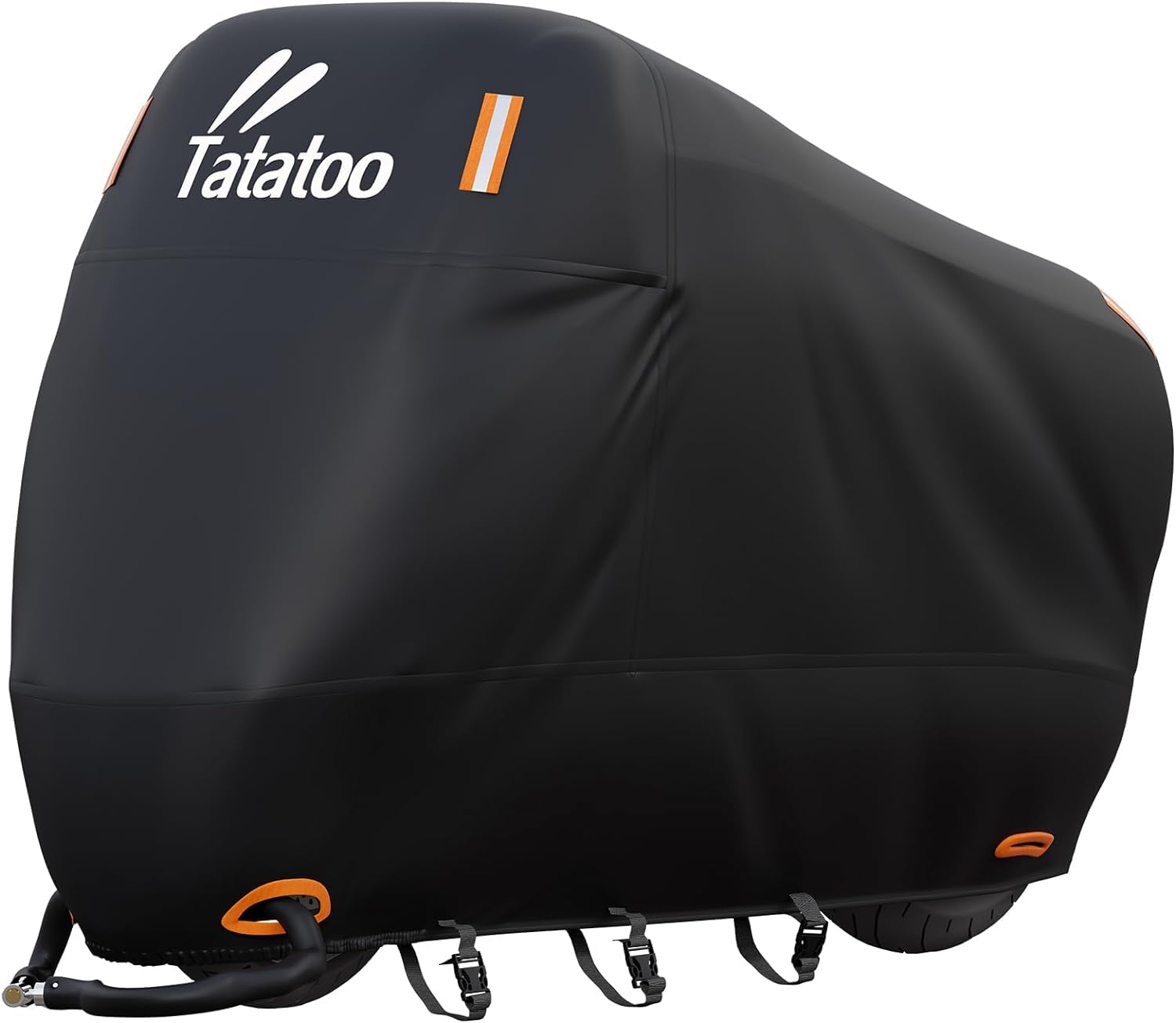 TATATOO front view showing full bike coverage and weather protection