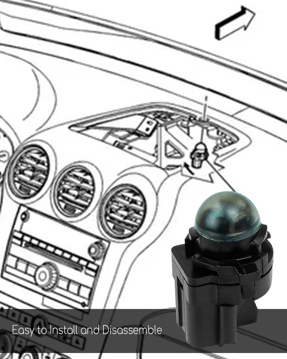Tavaski ambient light sensor installed in dash lifestyle view improving automatic headlight convenience