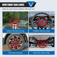 TCHENPART sway link installed on suspension demonstrating restored connection benefit