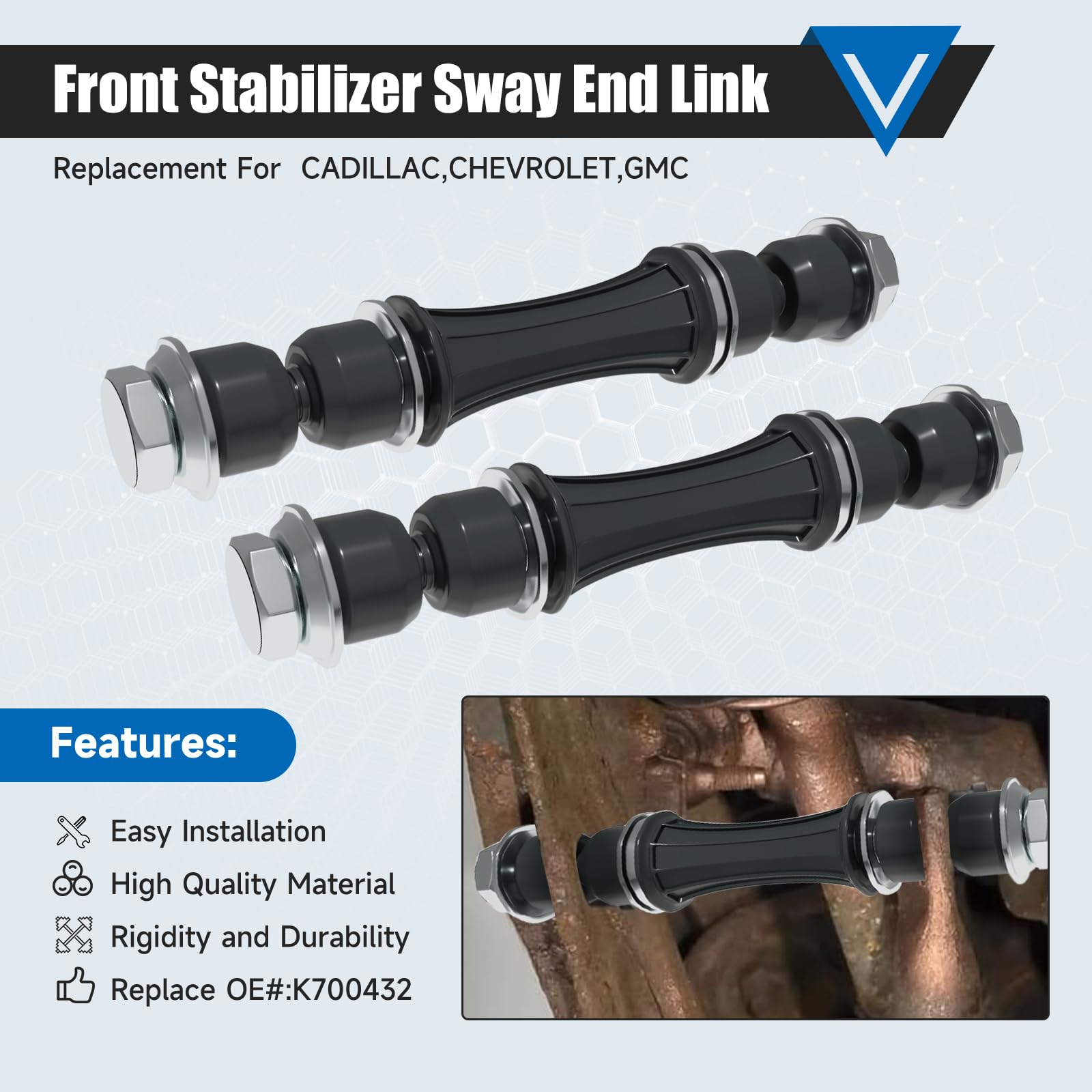 TCHENPART link with included hardware ready for installation and secure mounting