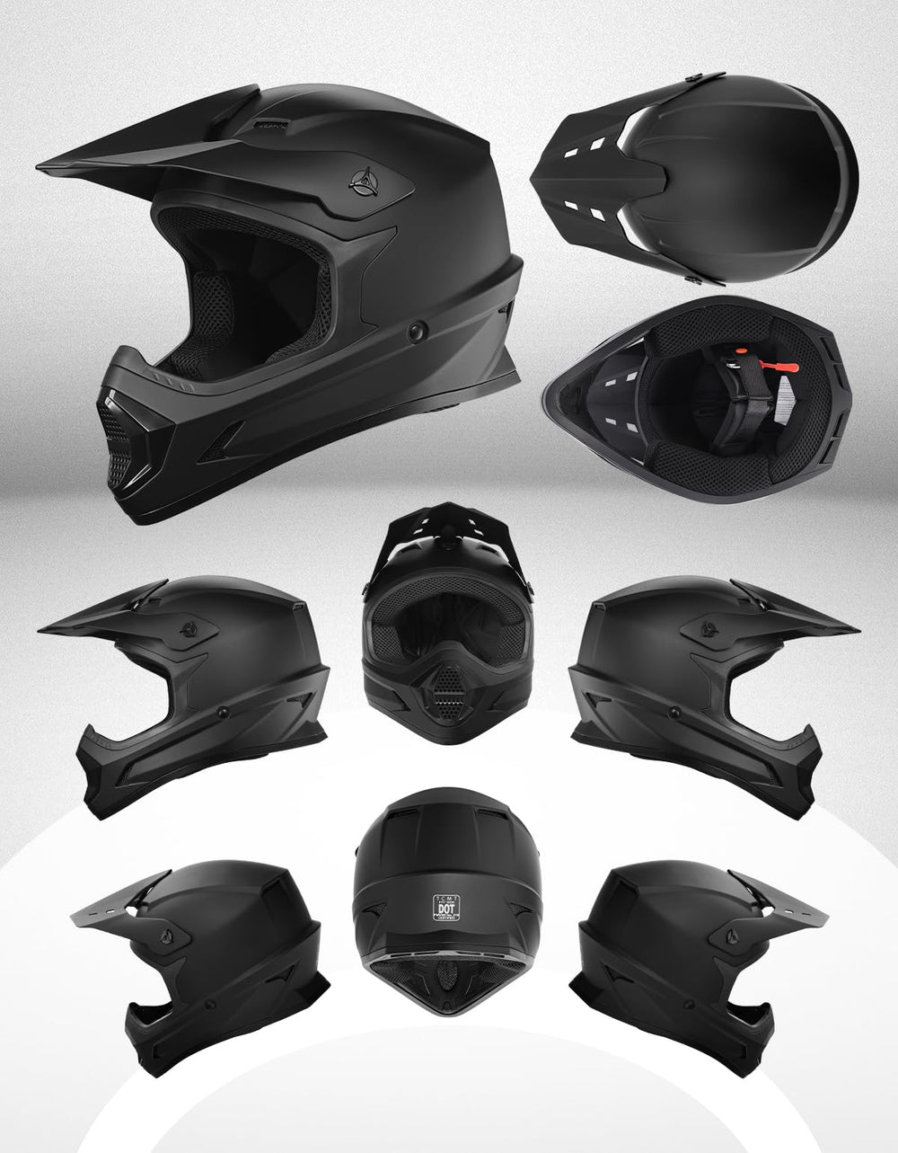 TCMT helmet kit with gloves goggles bag showing complete starter convenience