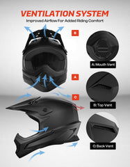 TCMT helmet chinbar detail showing secure full-face protection benefit