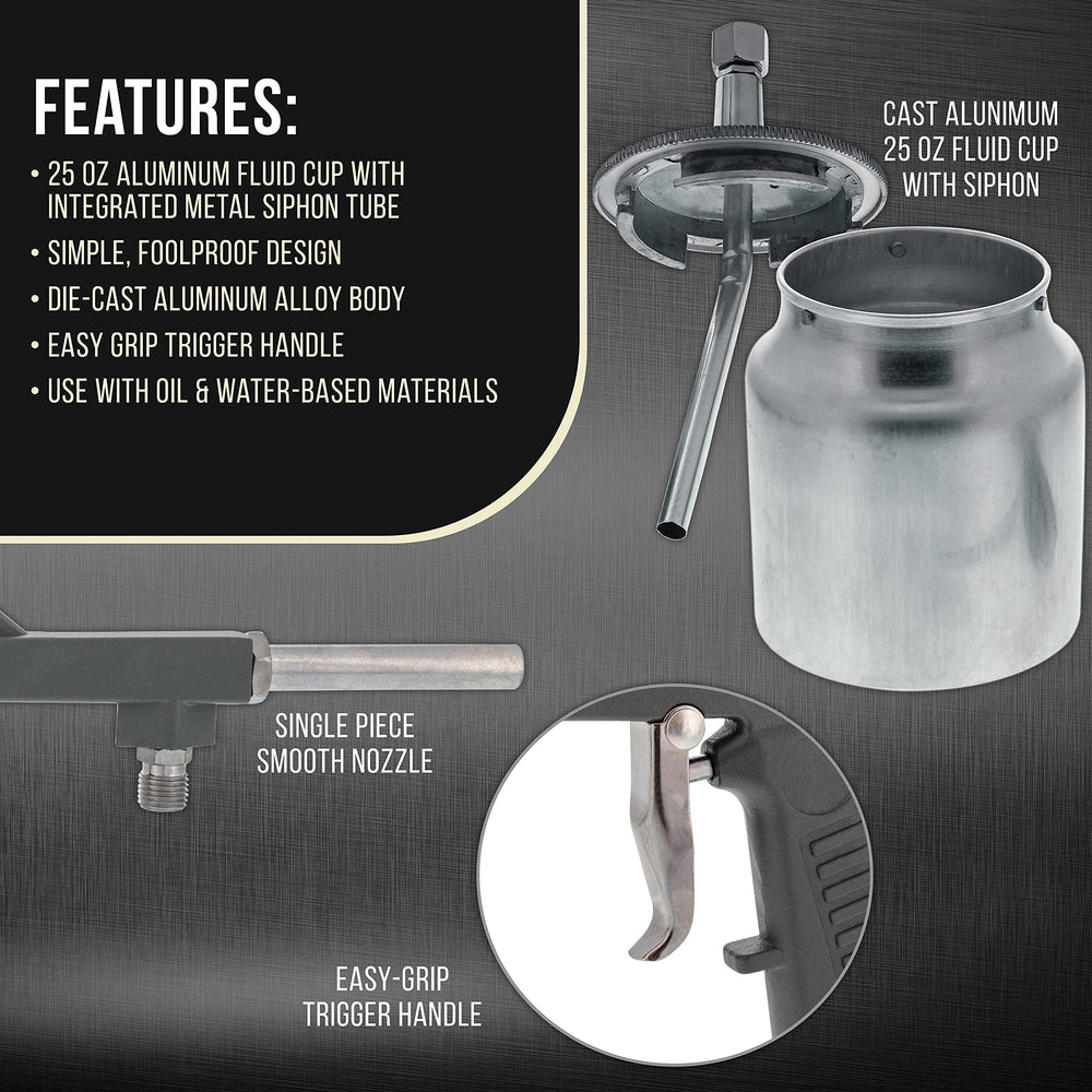 TCP Global nozzle and needle close-up showing precise atomization control