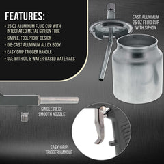 TCP Global nozzle and needle close-up showing precise atomization control