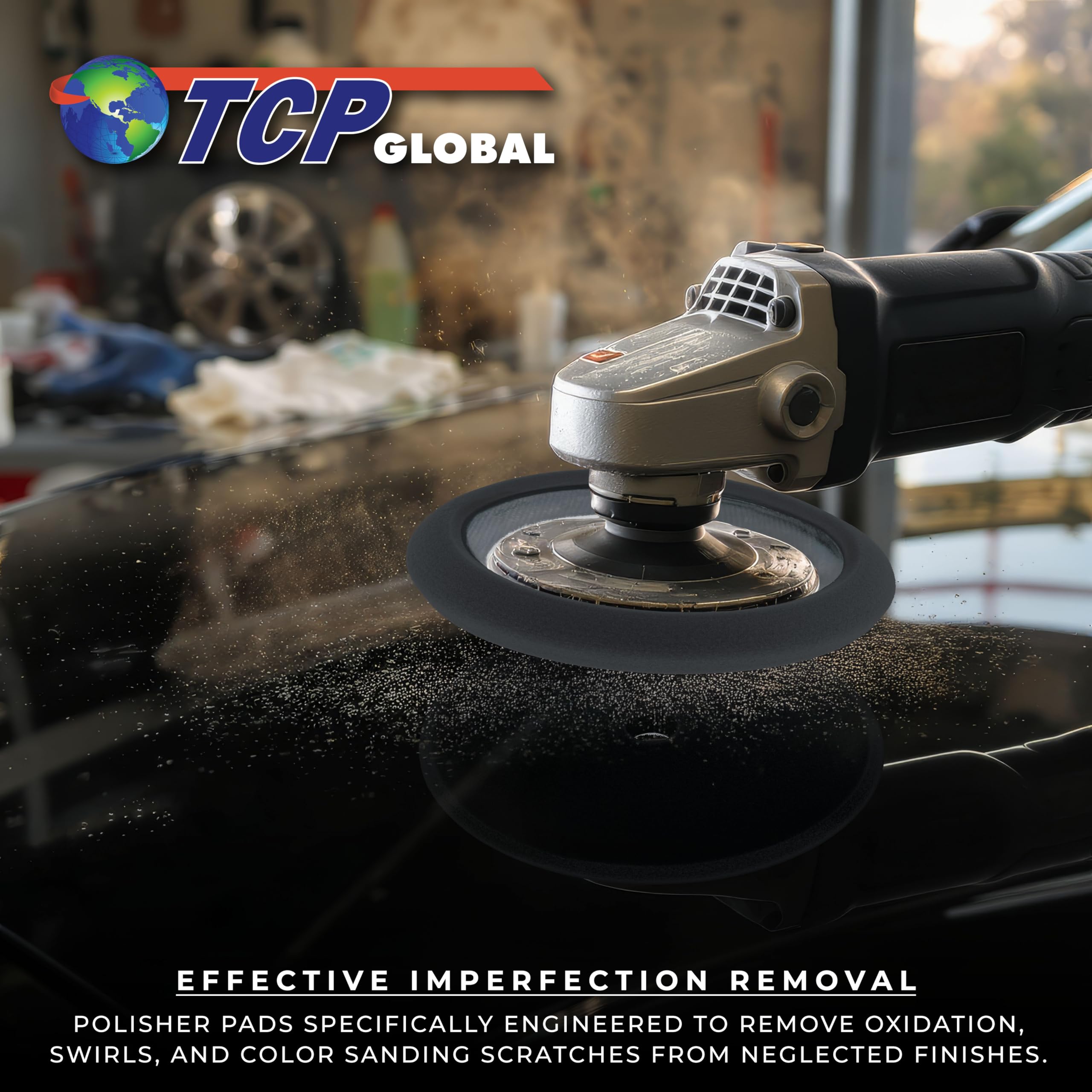 TCP Global pad edge and curved plastic backing highlighting durability and pressure distribution