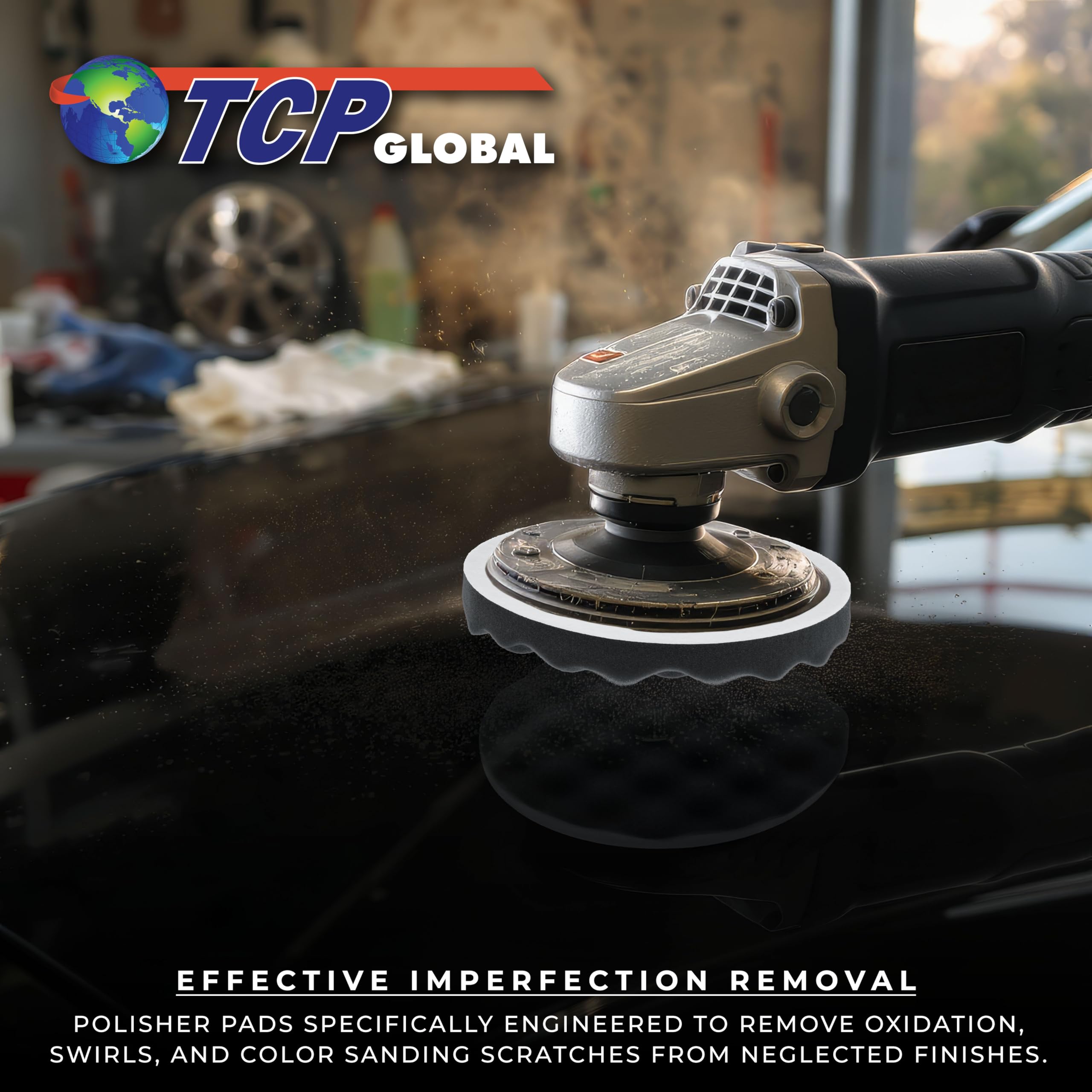 TCP Global pad held in hand to show 8-inch size for efficient panel coverage