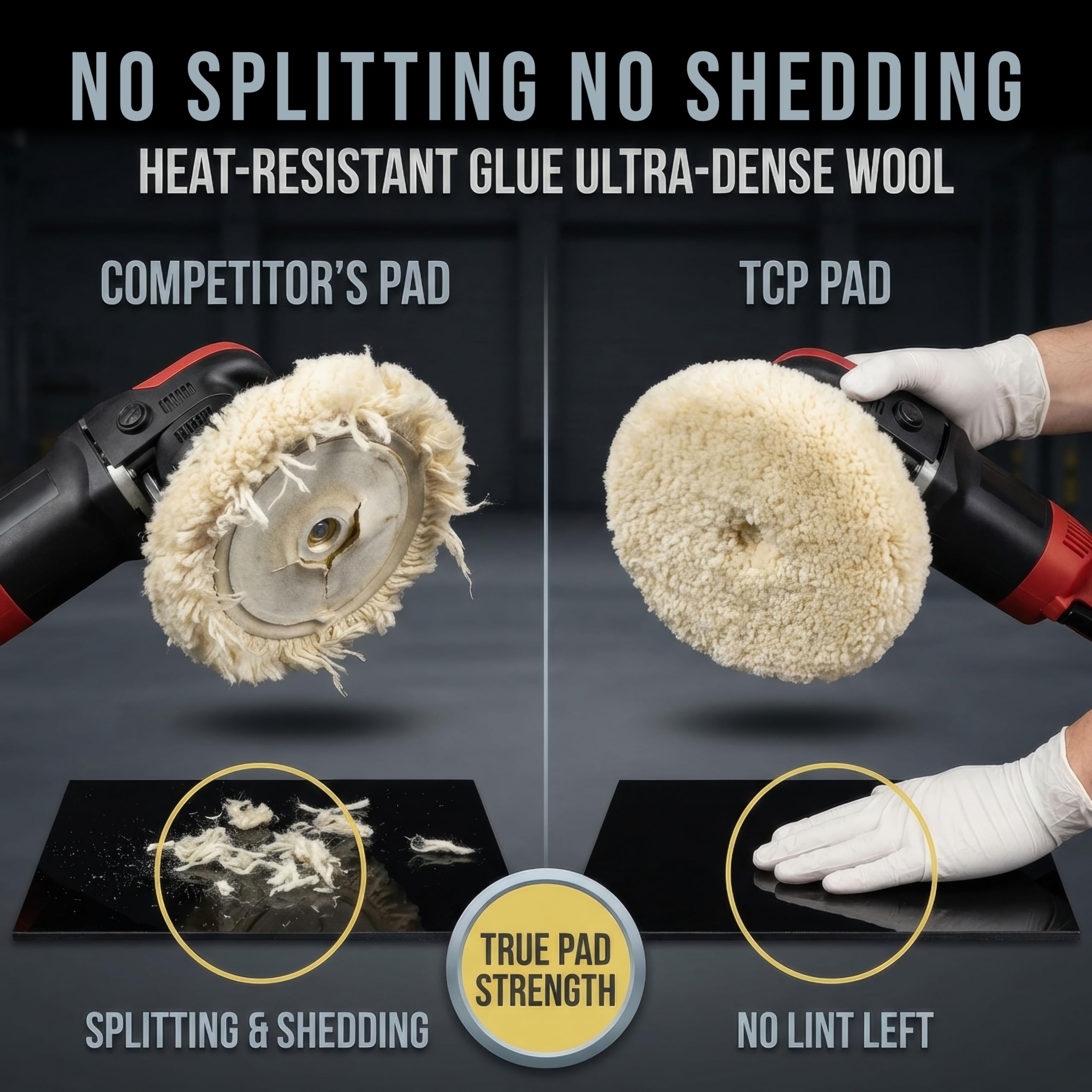 TCP Global close-up of wool fibers highlighting cutting texture for efficient compound transfer