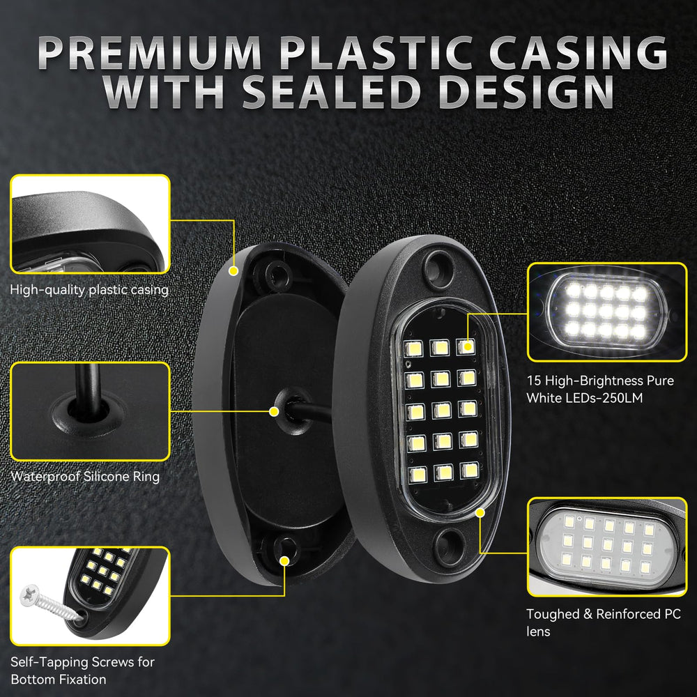 TDE Explorer.Lighting pod cross-section highlighting silicone seal and IP67 protection against water and dirt