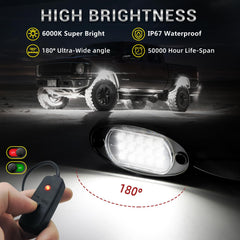 TDE Explorer.Lighting close-up of one LED pod showing 15 SMD chips and durable finish for bright coverage