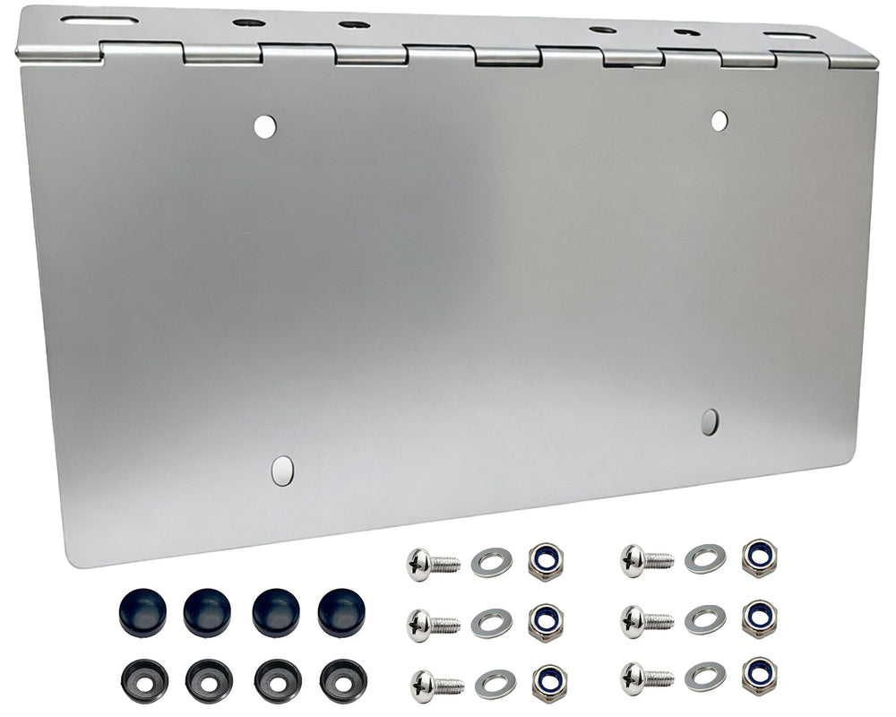 TDPROMOTO front view of angled license plate bracket showing clean mounting benefit