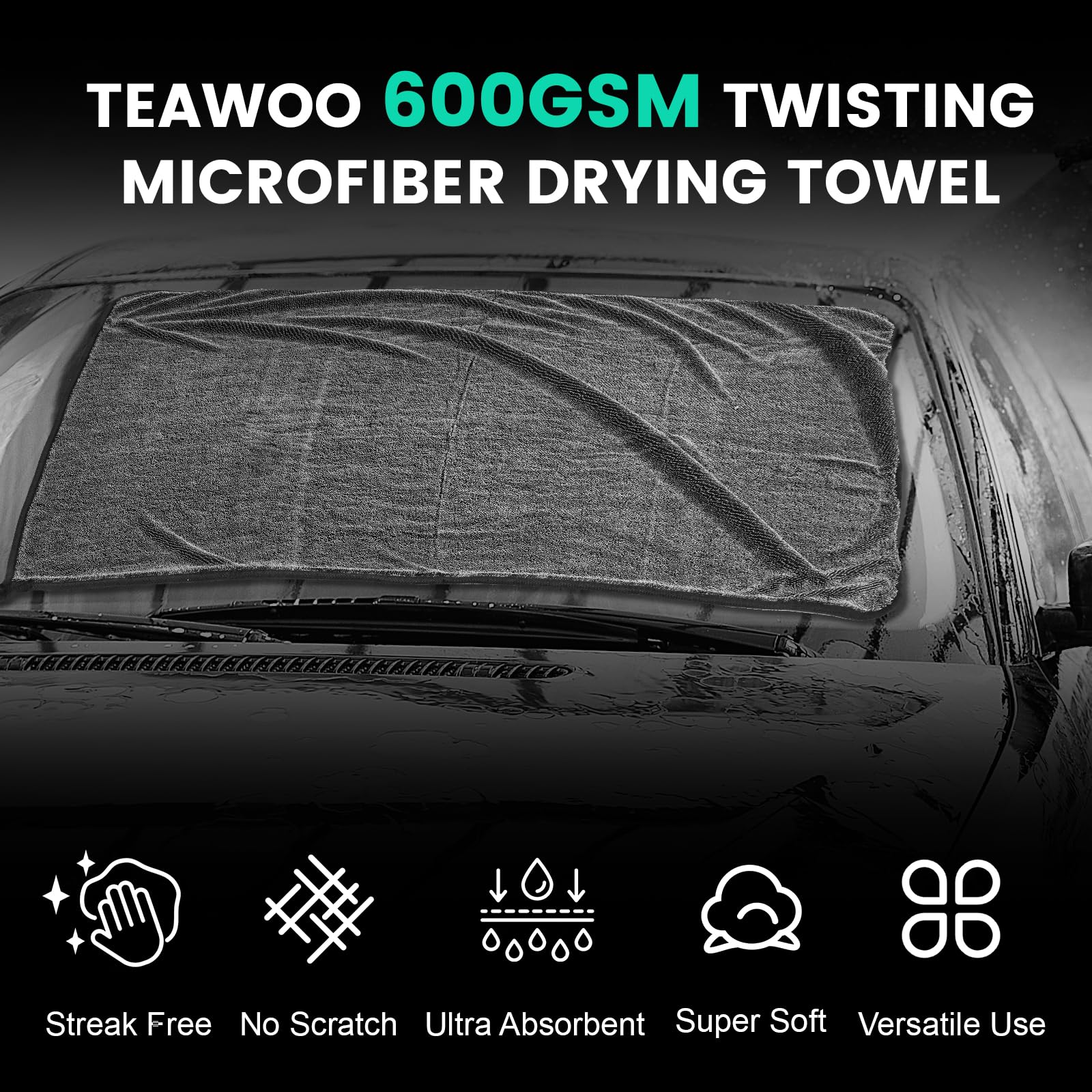 TEAWOO towel hanging on hook in garage for quick drying and tidy storage