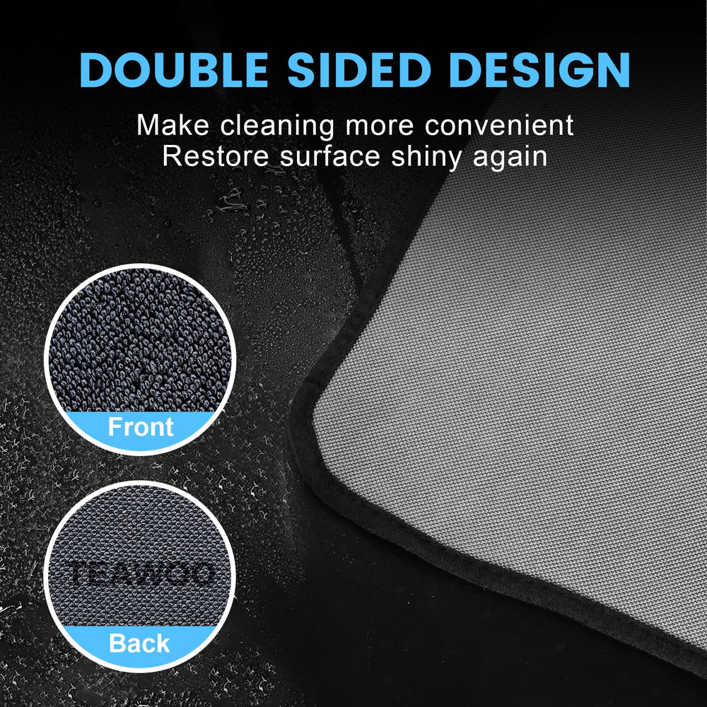 TEAWOO towel wiping bathroom mirror leaving clear, streak-free glass benefit