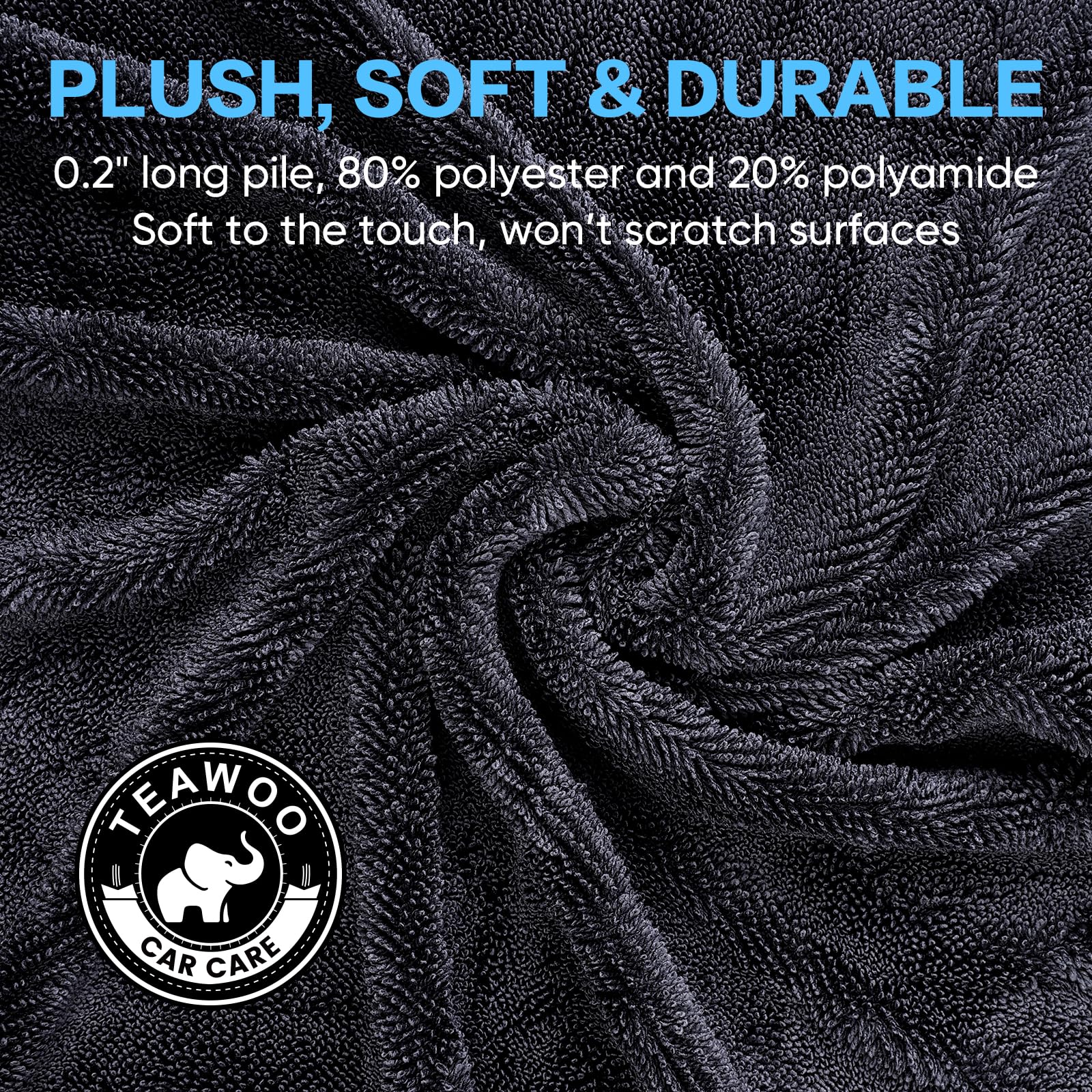 TEAWOO towel drying a car roof quickly with streak-free finish benefit