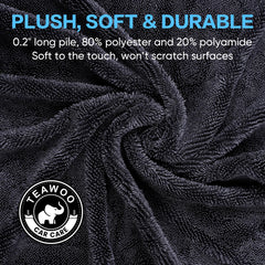 TEAWOO towel drying a car roof quickly with streak-free finish benefit