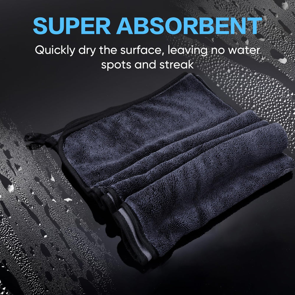 TEAWOO microfiber twisted-loop close-up revealing dense 600GSM pile for absorbency