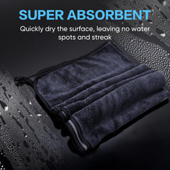 TEAWOO microfiber twisted-loop close-up revealing dense 600GSM pile for absorbency
