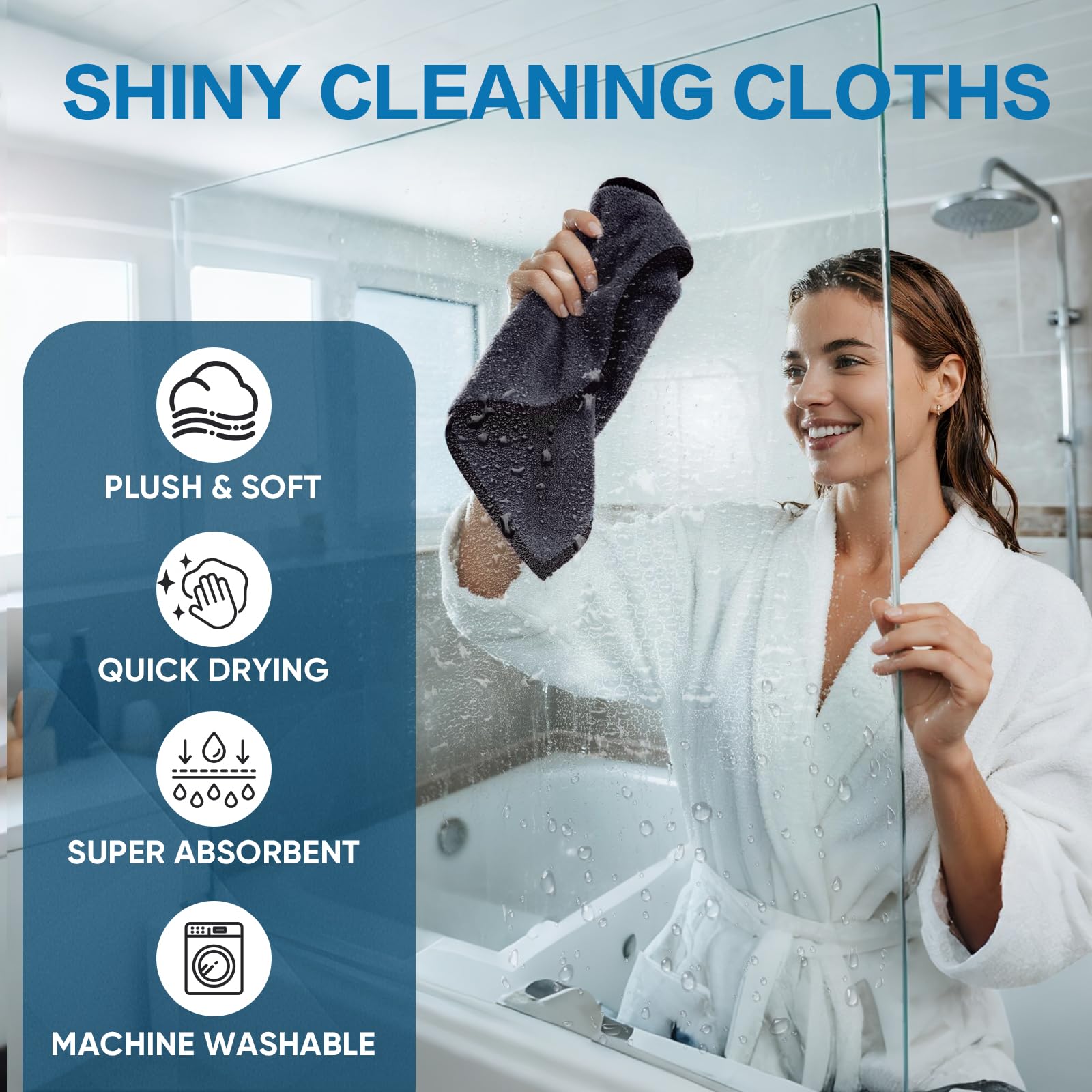 TEAWOO unfolded towel flat to show full 16x24 size and large coverage benefit