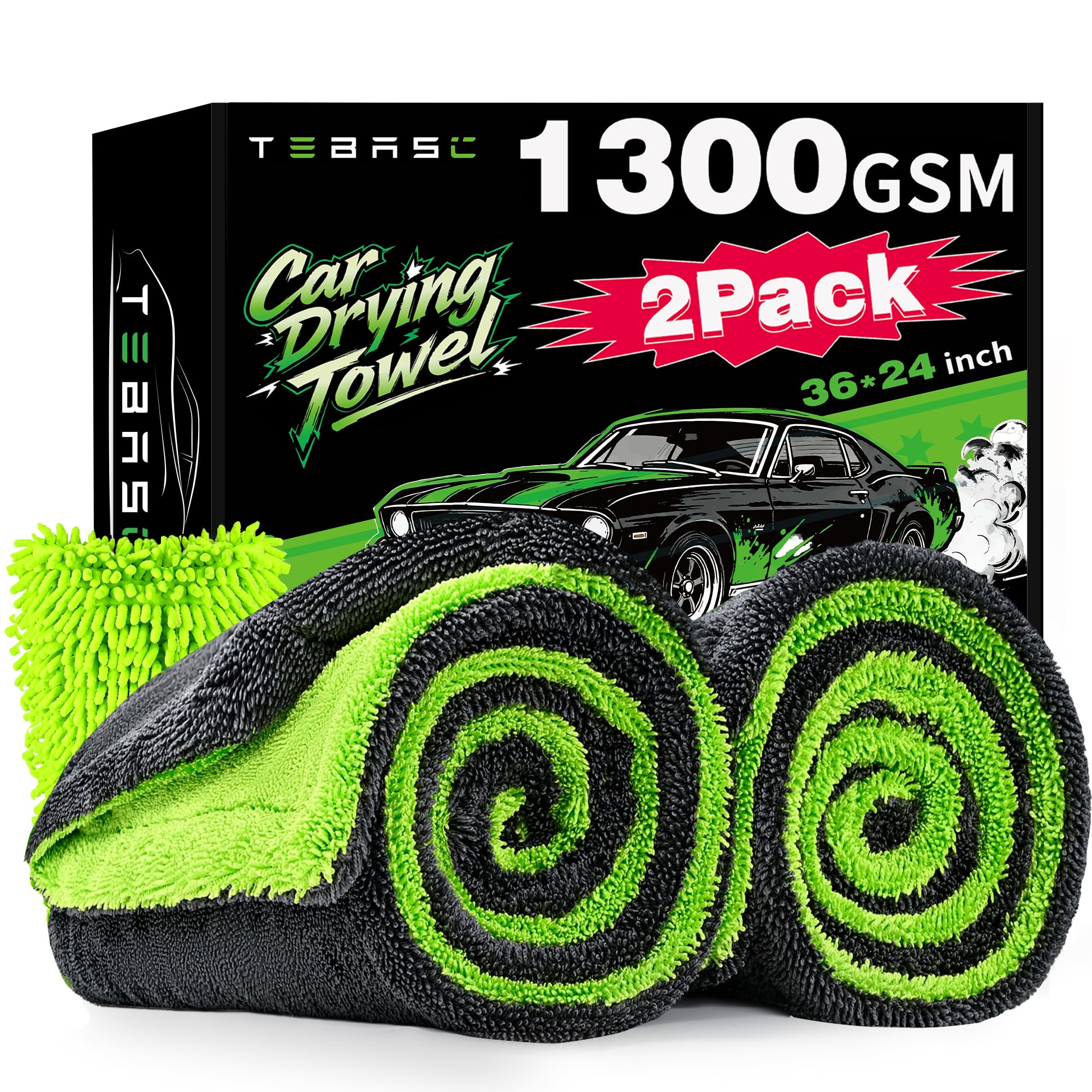 TEBASIC folded towel pack front view showing size and neat storage benefit