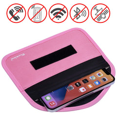 Techion pouch with smartphone inside demonstrating secure signal isolation
