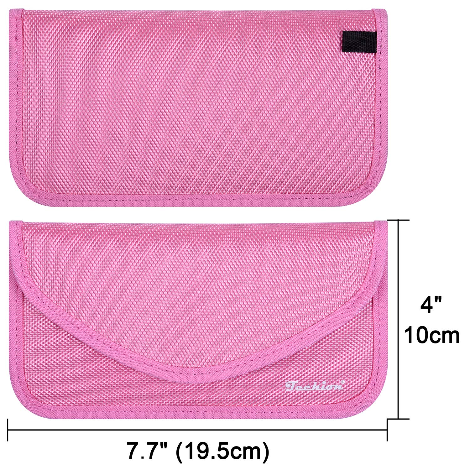 Techion pouch inside travel bag illustrating privacy protection on the go