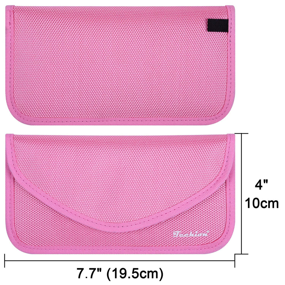 Techion pouch inside travel bag illustrating privacy protection on the go