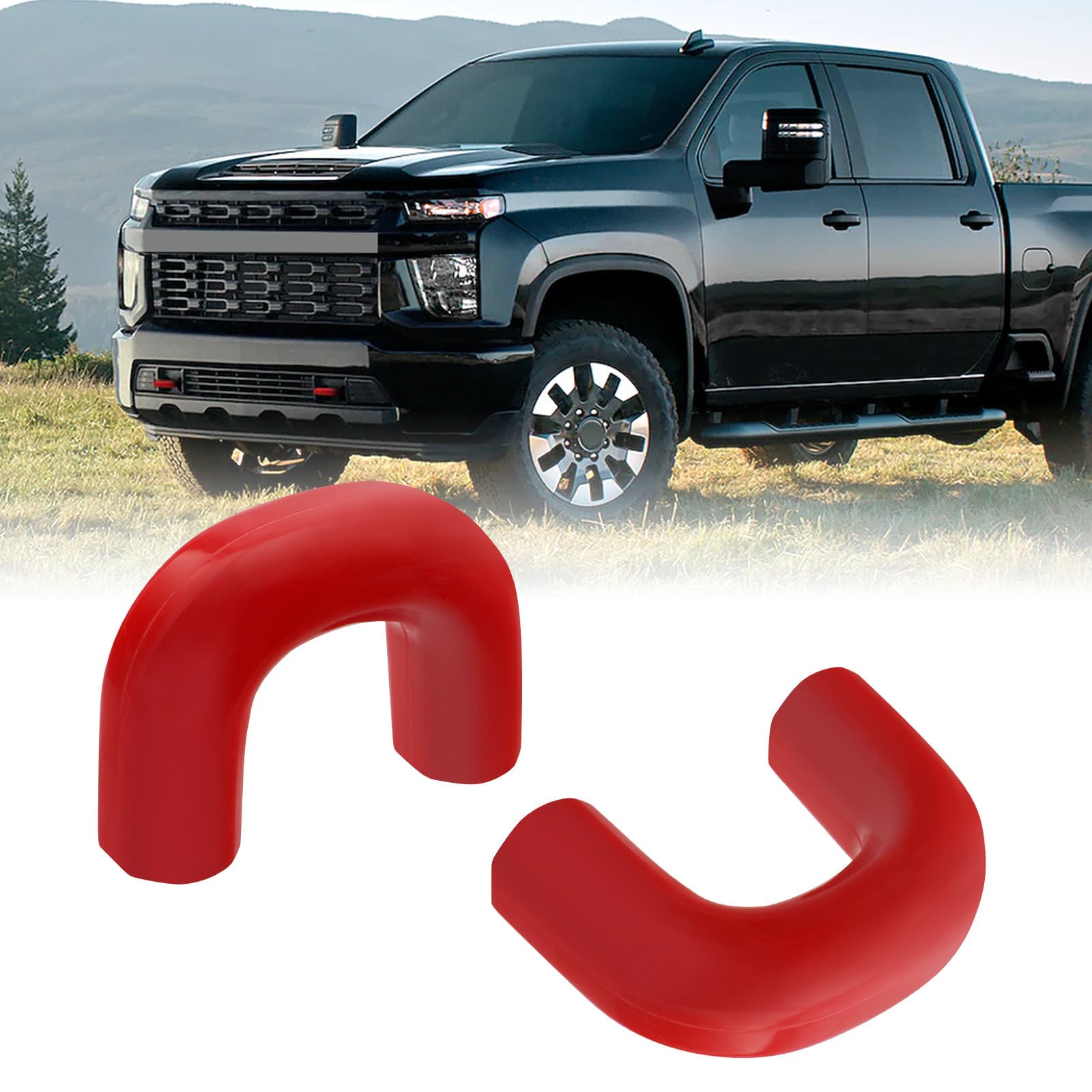 TECHPICCO front packaging showing red tow hook covers and benefits