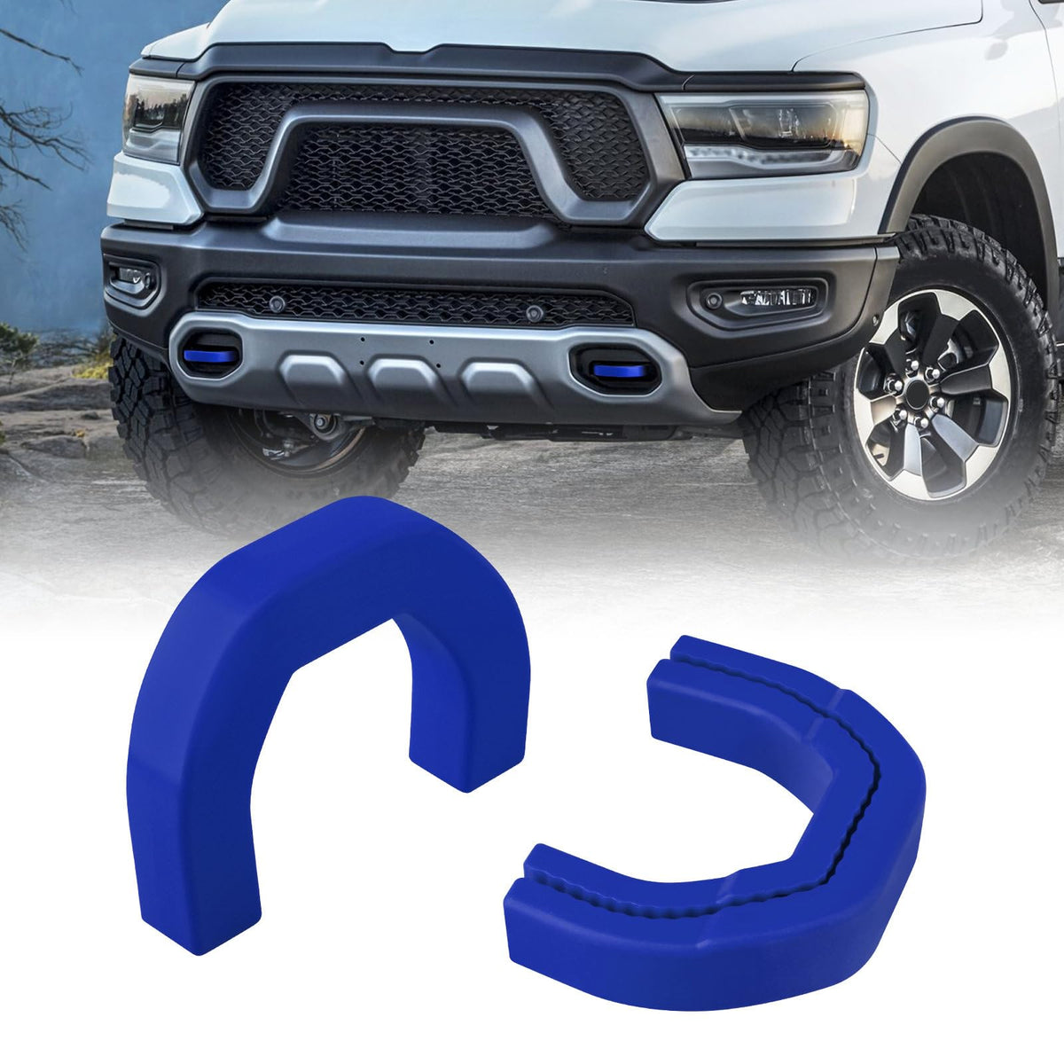 TECHPICCO front view on RAM 1500 showing clean blue accent and improved appearance
