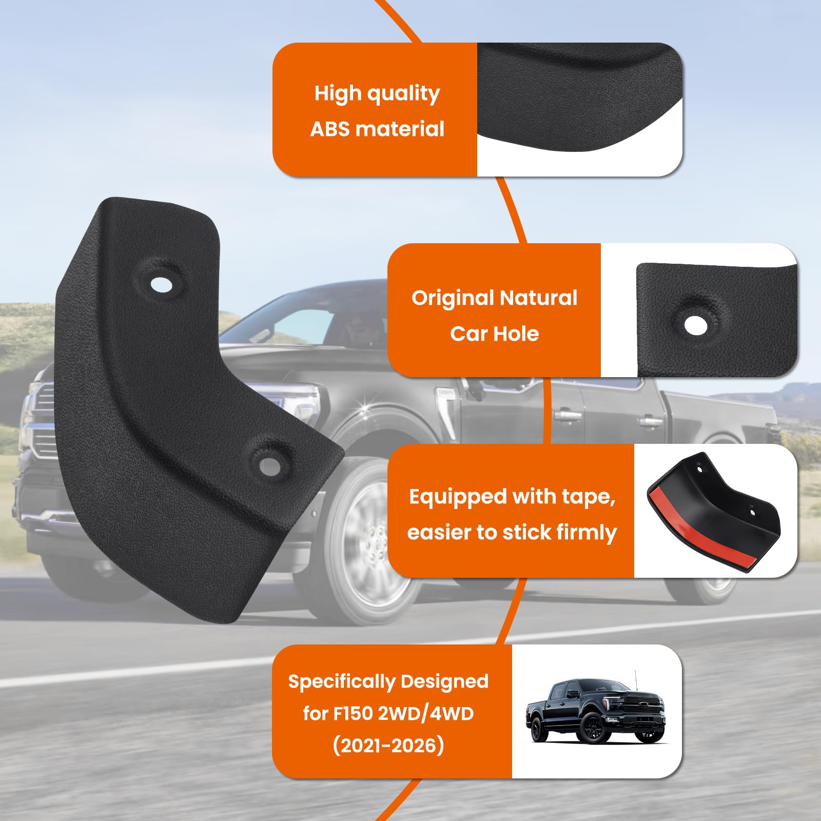 TECHPICCO installed on Ford F150 side profile showing cleaner wheel arch aesthetic