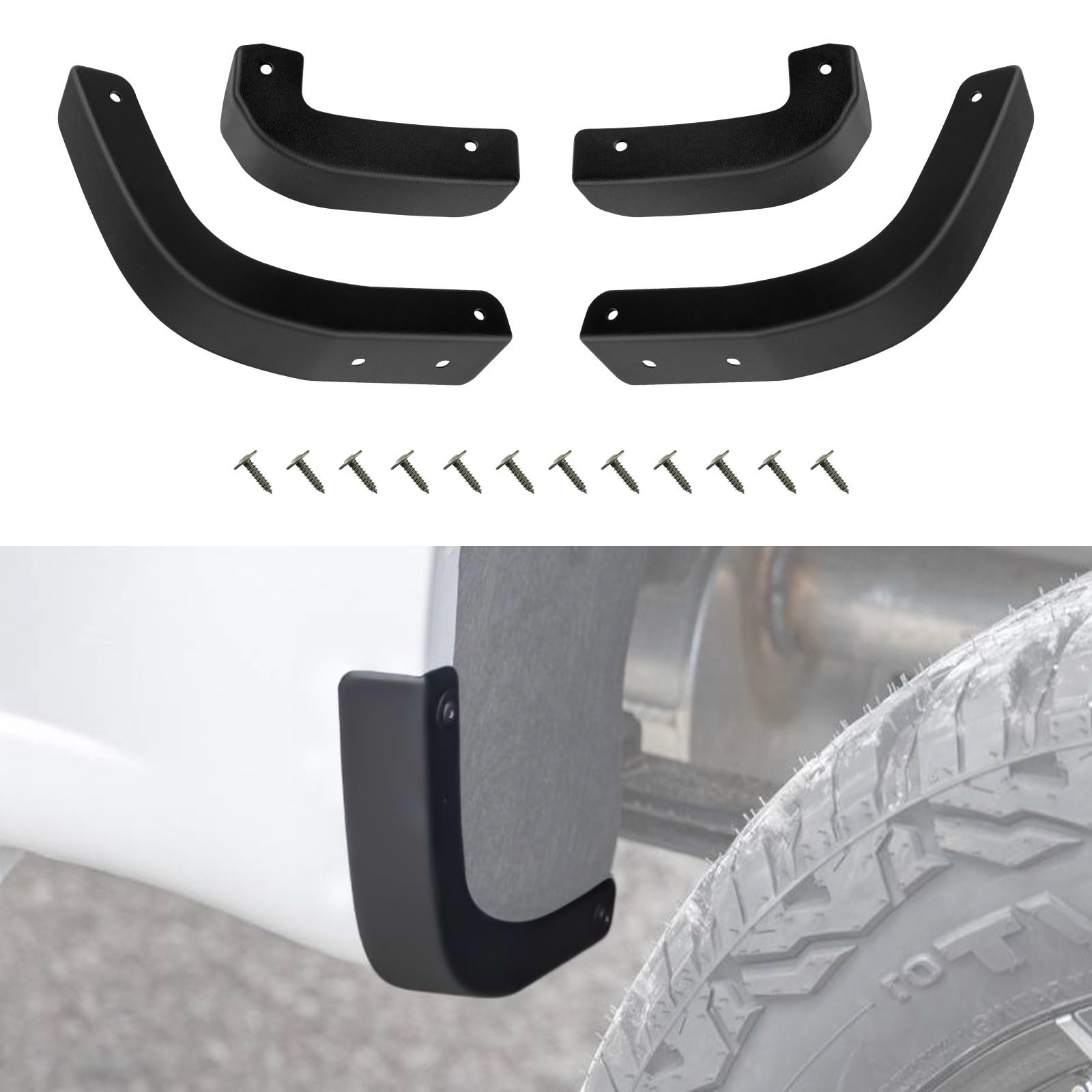 TECHPICCO front fender delete panel installed on Silverado, shows clean look and protection