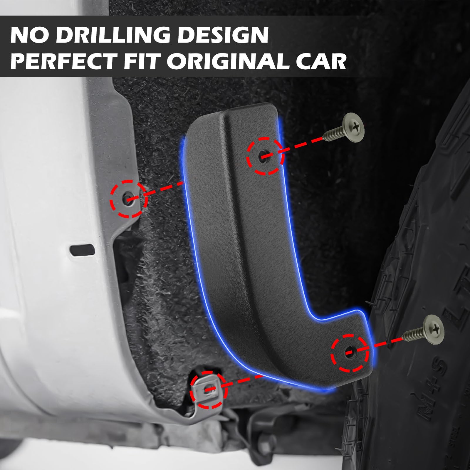 TECHPICCO rear fender delete near wheel showing continued protection from debris
