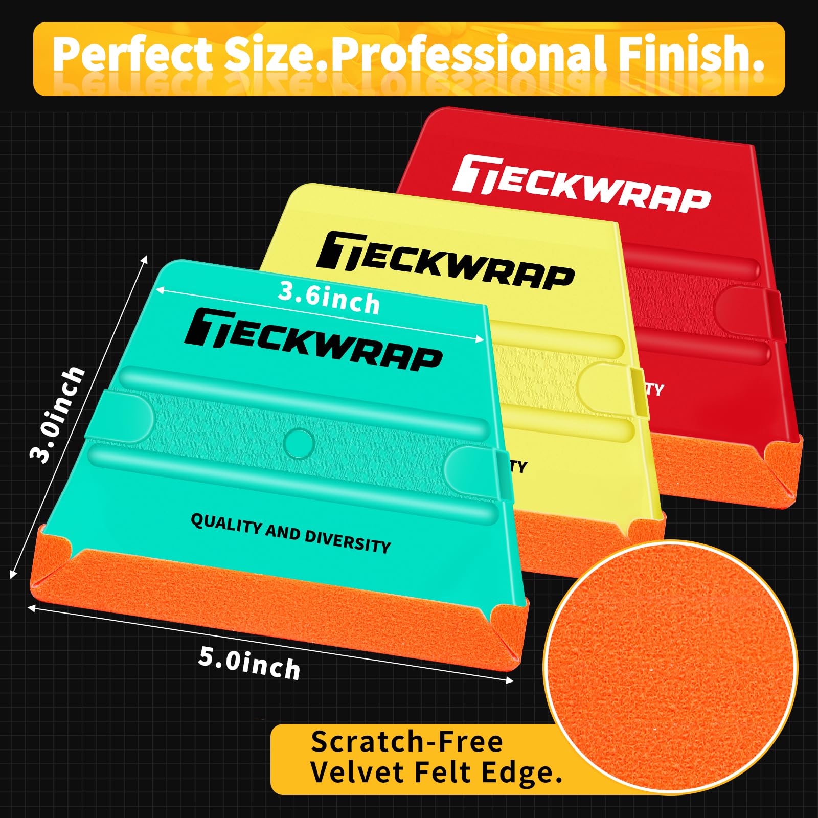 TECKWRAP close-up of velvet felt edge preventing scratches on film