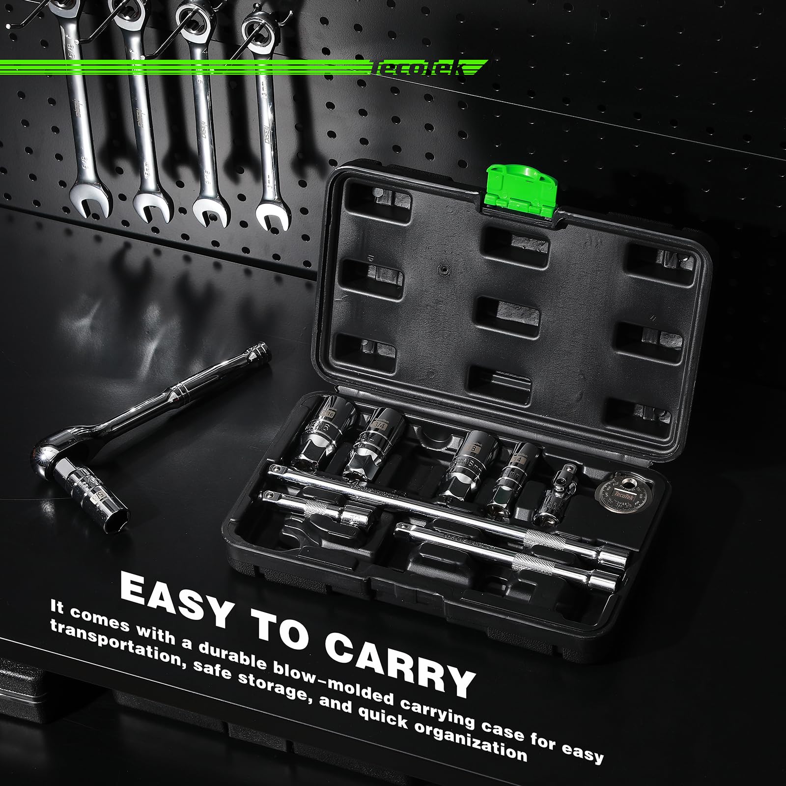 TecoTek spark plug gapper and sockets illustrating accurate gap setting
