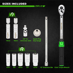 TecoTek click torque wrench closeup showing markings and knurled handle for control